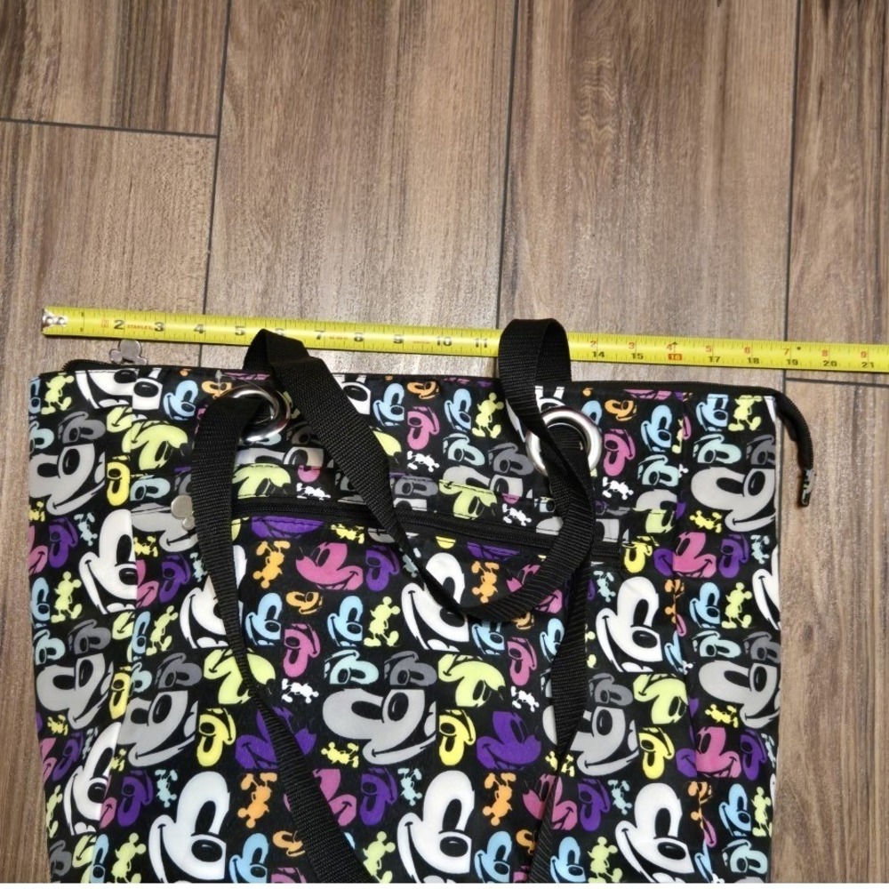 Disney Parks Large Water Resistant Tote Bag All Over Print Colorful Top Zip Bag - Picture 5 of 10